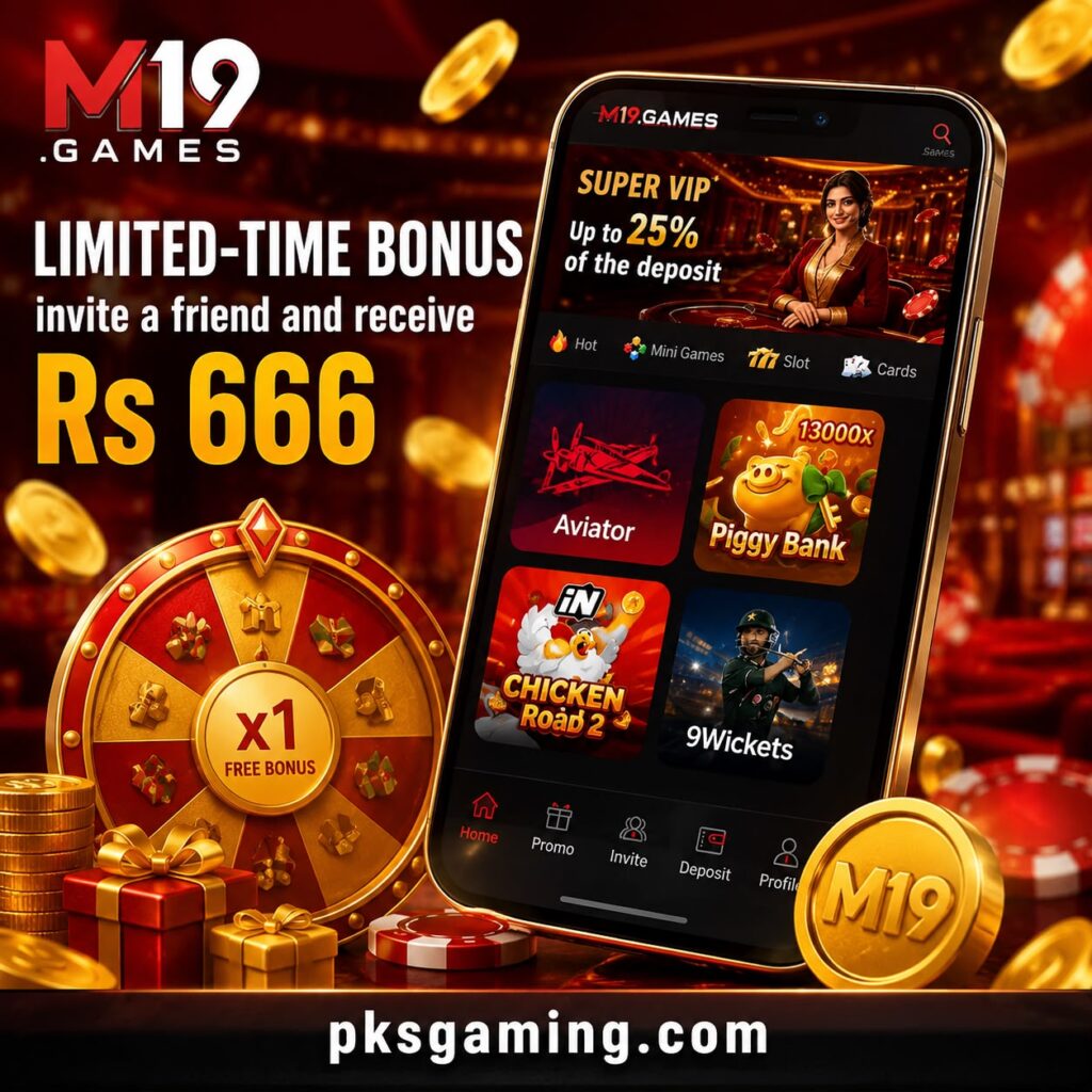 M19.GAME mobile gaming platform dashboard with games, rewards, and user features