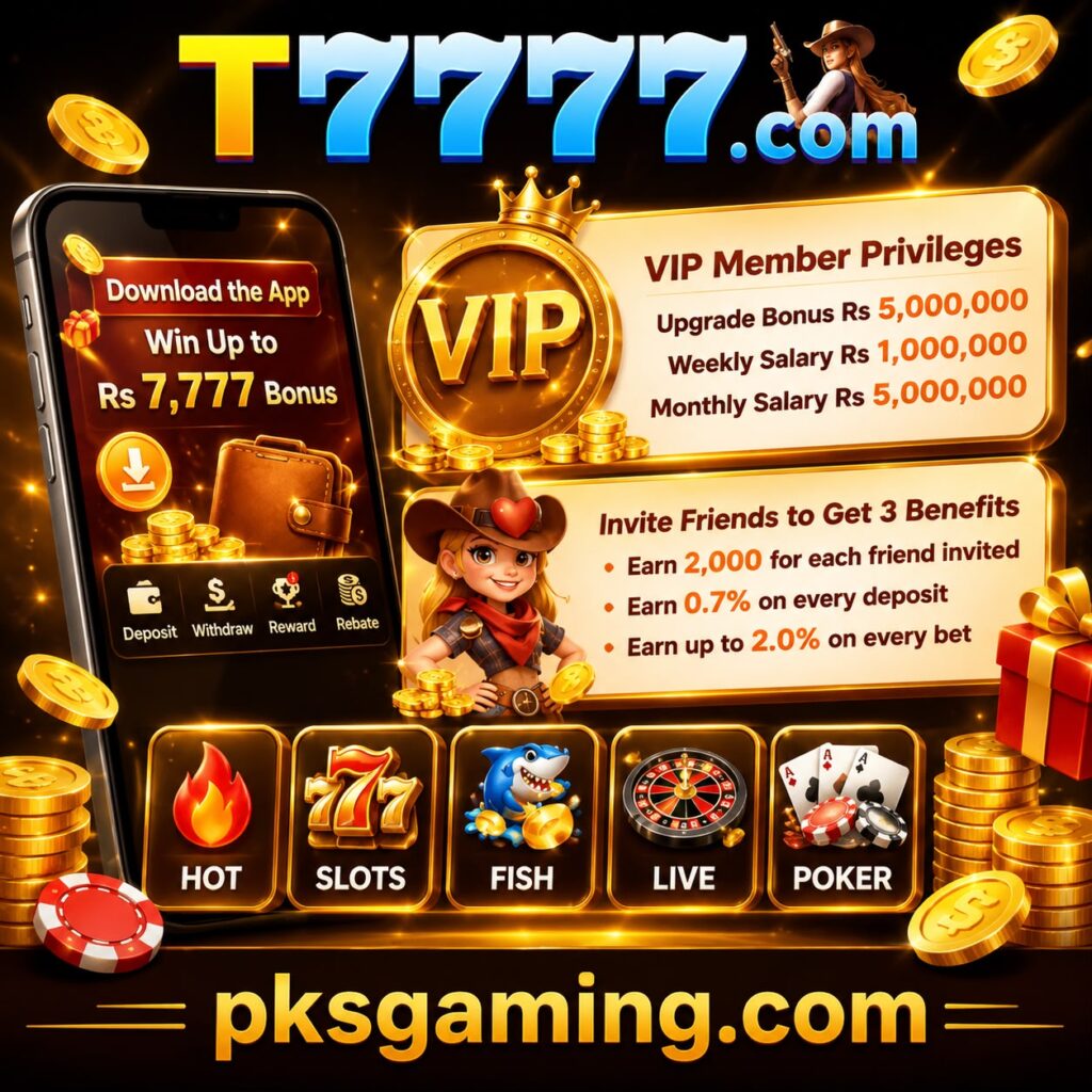T7777.com APK download guide with registration, login, games, rewards, EasyPaisa and JazzCash payment methods